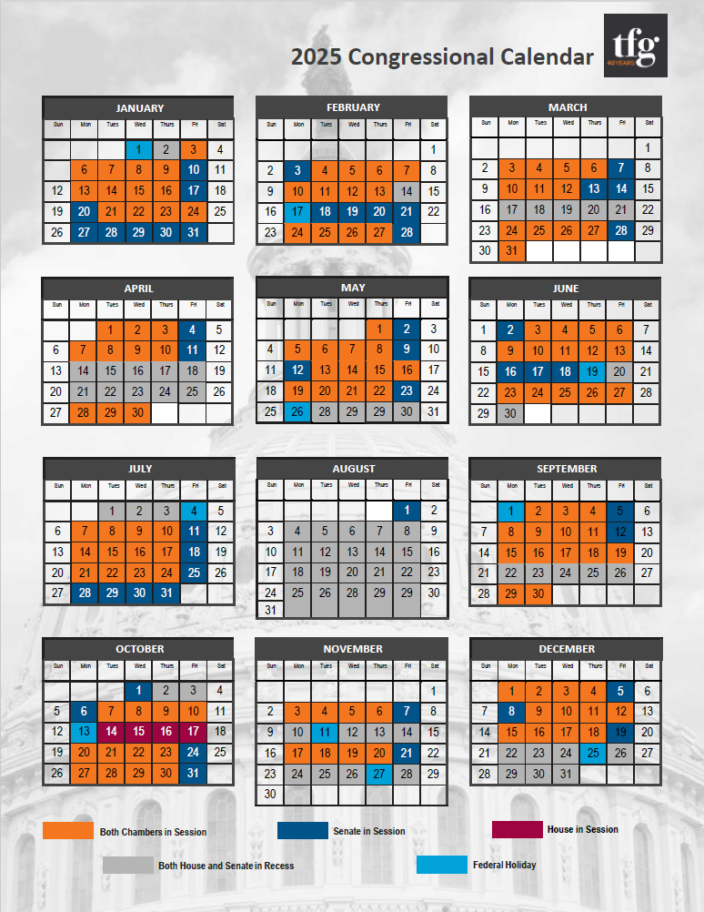 TFG Presents 2025 Congressional Calendar