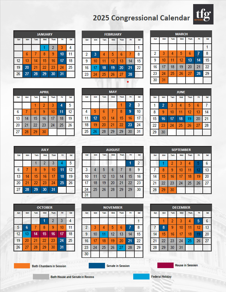 TFG Presents 2025 Congressional Calendar